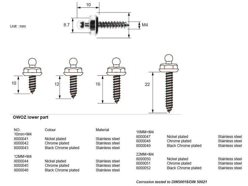 OWOZ-800004X Size Chart