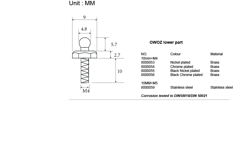OWOZ-800005X Size Chart