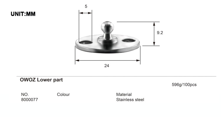 OWOZ-8000077 316 SS Size Chart